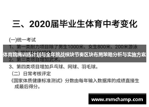 体育跳绳训练计划与全年挑战模块节奏区块布局策略分析与实施方案
